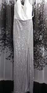 Cross Backed Sequin Gown